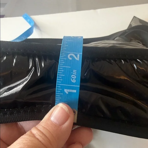 Ah-dorned Patent Black Quilted Shoulder Bag 2 Straps - Picture 15 of 15